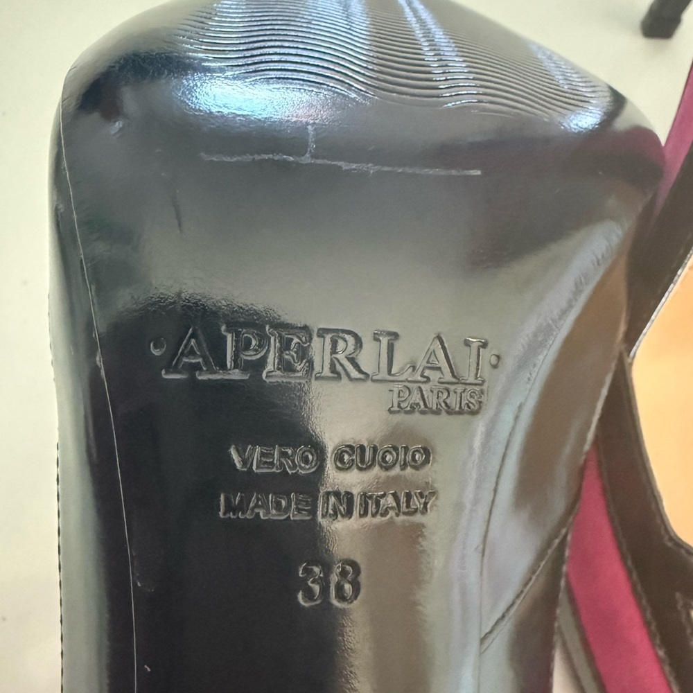APERLAI Paris Pink and Black Women's Heels - Picture 6 of 6